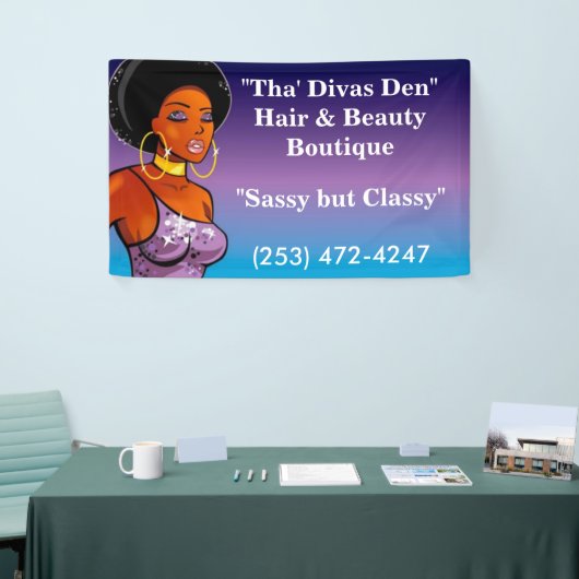 Thaの花型女性歌手の洞穴の毛及び美しいのブティックの旗 横断幕 (トレードショー)