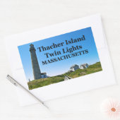Thacher Island Twin Lights, Massachusettsスタンプ 長方形シール (封筒)