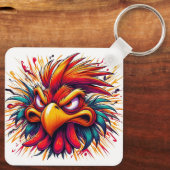 "Thad Mad Rooster" Double Sided Aluminum Keychain キーホルダー (裏面)