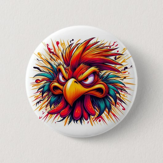Thad the Mad Rooster Button 缶バッジ (正面)