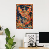 Thai Dragon and Phoenix Art Print Traditional ポスター (ホームオフィス)
