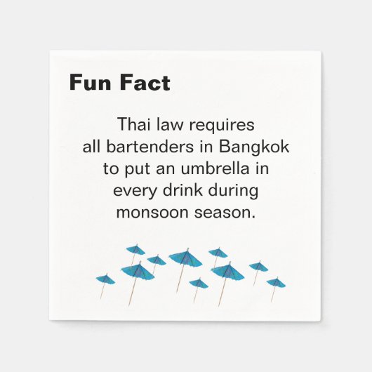 Thai Monsoon Umbrella Fun Fact Cocktail スタンダードカクテルナプキン (正面)