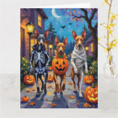 Thai Ridgeback Trick-or-Treating Halloween Costume カード (黄色い花)