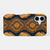 Thai Silk inspired Pattern in Gold iPhone 16ケース (裏面横)