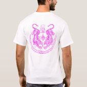 Thai Tattoo Designs Tiger " Yant Suea Koo " Pink Tシャツ (裏面)