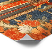 Thai Temple Art Print Traditional Buddhist Red and ポスター (角)