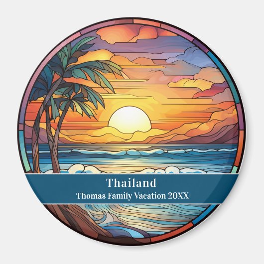 Thailand Custom Beach Vacation マグネット (正面)