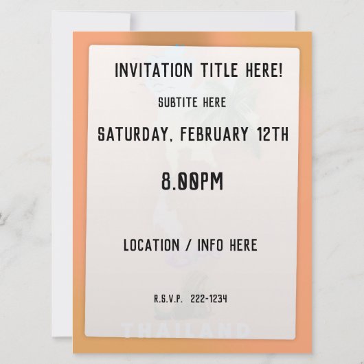 Thailand illustrated map 招待状 (裏面)