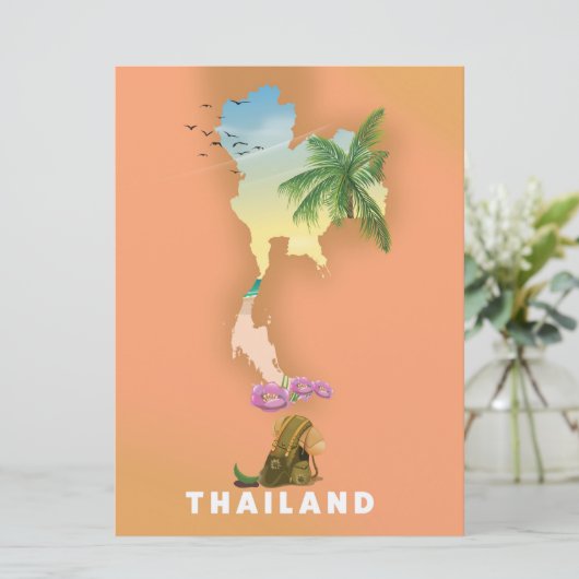 Thailand illustrated map 招待状 (スタンド正面)