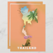 Thailand illustrated map 招待状 (正面/裏面)