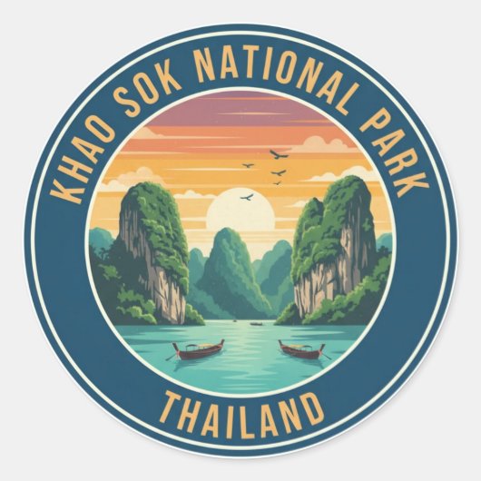  Thailand Khao Sok National Park Travel ラウンドシール (正面)