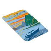 Thailand Khao Sok National Park Travel Art Deco マグネット (右側)