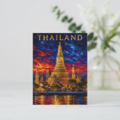 Thailand: Radiant Sunset Wat Arun Art Souvenir ポストカード (スタンド正面)