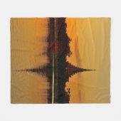 Thailand - sunset in Khon Kaen フリースブランケット (正面(横))