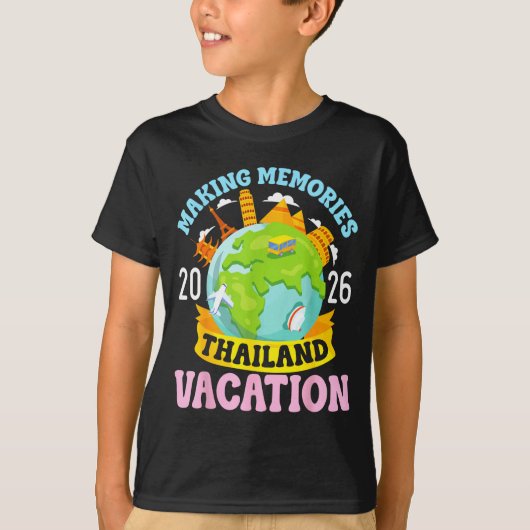 Thailand Vacation 2026 Travel Making Memories Fami Tシャツ (正面)