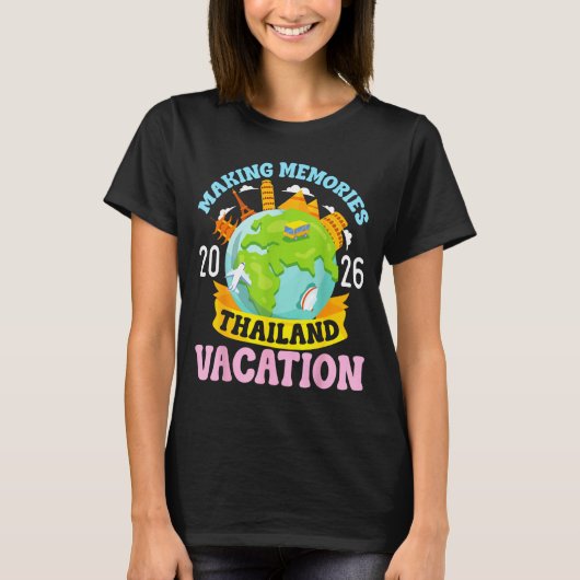 Thailand Vacation 2026 Travel Making Memories Fami Tシャツ (正面)