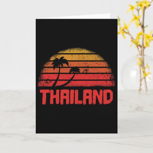 Thailand Vintage Retro 70s Throwck カード (黄色い花)