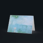 Thames (Claude Monet)グリーティングカードの霧 カード<br><div class="desc">このデザインは印象派絵画のアーティスフランスのトであるクロード・モネ(1840-1926)の作品を特集している。イギリスのロンドンのテムズ川を渡るチャリング・クロス・ブリッジを示している。霧の多い風景は青の様々な色合いで構成され、水の上に月輝く光が存在する。このオリジナルのアートワークは1903年に完成し、現在はハーバード大学のフォッグ美術館に収蔵されている。</div>