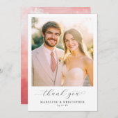 "Than You" Elegant Pastel Modern サンキューカード (正面/裏面)