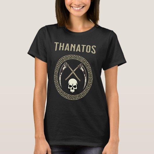 Thanatos、古代ギリシャの死の神 Tシャツ (正面)