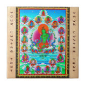 thangkaの緑のタラのクールな東洋のチベットの入れ墨 タイル (正面)