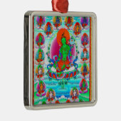thangkaの緑のタラのクールな東洋のチベットの入れ墨 メタルオーナメント (右)