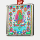 thangkaの緑のタラのクールな東洋のチベットの入れ墨 メタルオーナメント (左)