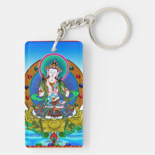 thangkaのVajrasattvaのクールな東洋のチベットの入れ墨 キーホルダー (裏面)