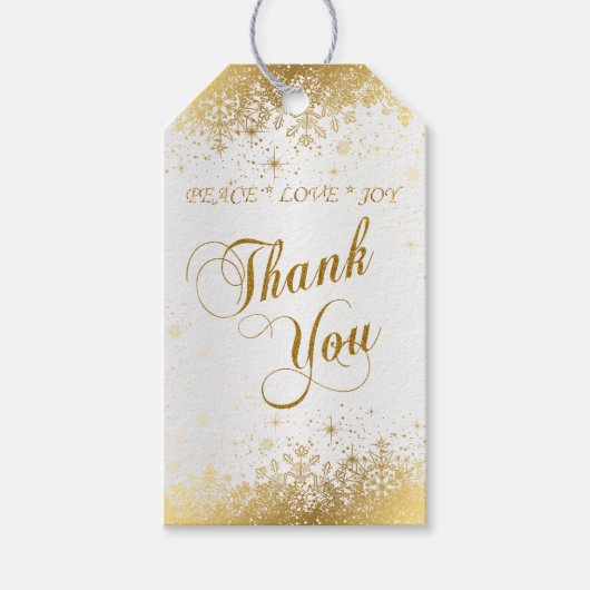 Thank かわいらし You White Satin and Data ギフトタグ (正面)