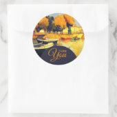 Thank カラフル You Island Boat 絵を描's ラウンドシール (バッグ)