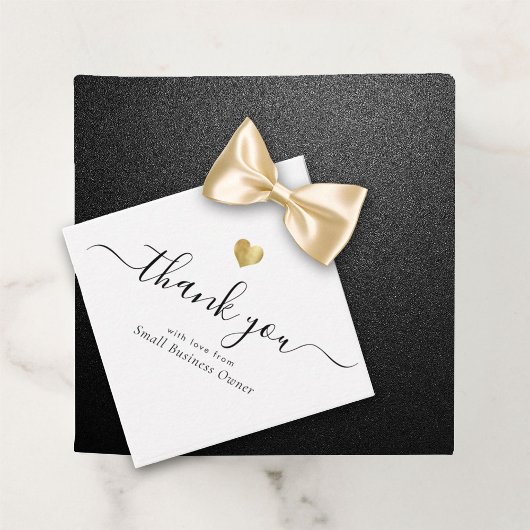 Thank モダン Script Chic金ゴールドスモールビジネス フェイバータグ