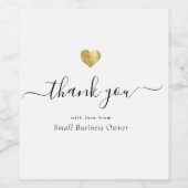 Thank モダン Script Chic金ゴールドスモールビジネス ワインラベル (シングルラベル)