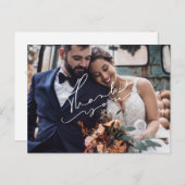Thank モダン You Custom Wedding Photo Postcard ポストカード (正面/裏面)