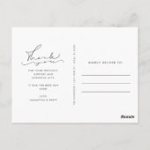 Thank モダン You Custom Wedding Photo Postcard ポストカード (裏面)