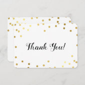 THANK モダン YOU glamorous豪華な金ゴールド紙吹雪スポット サンキューカード (正面/裏面)