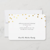 THANK モダン YOU glamorous豪華な金ゴールド紙吹雪スポット サンキューカード (裏面)