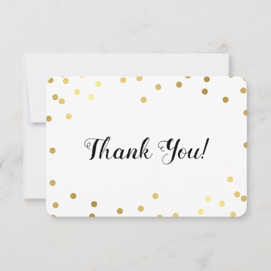 THANK モダン YOU glamorous豪華な金ゴールド紙吹雪スポット サンキューカード (正面)