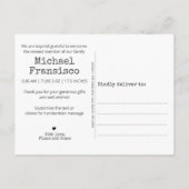 Thank モダン You Photos Grid Collage誕生 案内ポストカード (裏面)