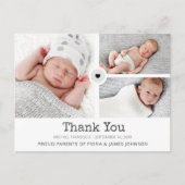 Thank モダン You Photos Grid Collage誕生 案内ポストカード (正面)