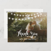 Thank 素朴 You Photo String Lightsのカー結婚ド ポストカード (正面/裏面)