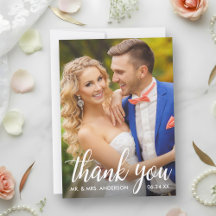 Thank 結婚 You Bride And Groom Photo Card