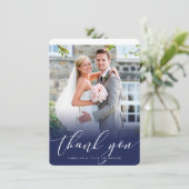 THANK 結婚 YOU photo エレガントKighl navy サンキューカード (スタンド正面)