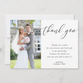 THANK 結婚 YOU photography エレガント black サンキューカード (正面)