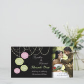 Thank 結婚 You Pink Green Lanterns Photo Card サンキューカード (スタンド正面)