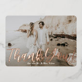 Thank 結婚's Photofoil実在 Headline Foil In 箔招待状 (正面)