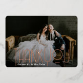 Thank 結婚's Photofoil実在 Headline Foil In 箔招待状 (正面)