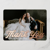 Thank 結婚's Photofoil実在 Headline Foil In 箔招待状 (正面)