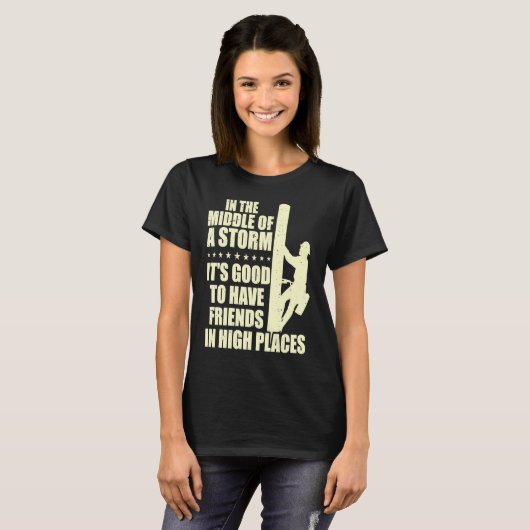 Thank A Lineman Quote Electrical Lineman Electrici Tシャツ (正面フル)