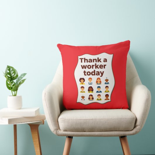 Thank a Worker Today Diversity Workers Design クッション (椅子)