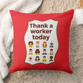 Thank a Worker Today Diversity Workers Design クッション (ブランケット)